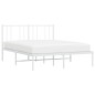 vidaXL Giroletto con Testiera Metallo Bianco 150x200 cm vidaXL Giroletto con Testiera Metallo Bianco 150x200 cm