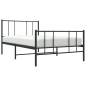 vidaXL Giroletto con Testiera e Pediera Metallo Nero 100x200 cm