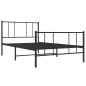 vidaXL Giroletto con Testiera e Pediera Metallo Nero 100x200 cm