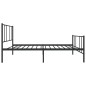 vidaXL Giroletto con Testiera e Pediera Metallo Nero 100x200 cm