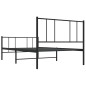 vidaXL Giroletto con Testiera e Pediera Metallo Nero 100x200 cm