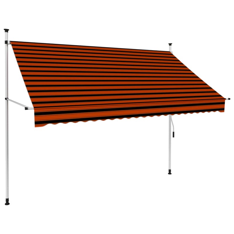 vidaXL Tenda da Sole Retrattile Manuale 250 cm Arancione e Marrone vidaXL Tenda da Sole Retrattile Manuale 250 cm Arancione e Marrone