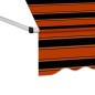 vidaXL Tenda da Sole Retrattile Manuale 250 cm Arancione e Marrone vidaXL Tenda da Sole Retrattile Manuale 250 cm Arancione e Marrone