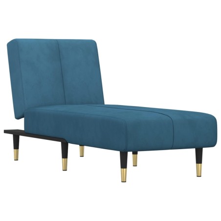 vidaXL Chaise Longue in Velluto Blu