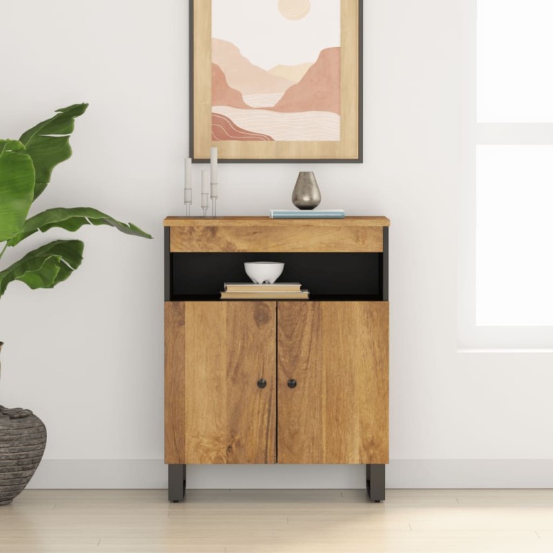 vidaXL Credenza con 2 Ante 60x33x75 cm in Legno Massello di Mango vidaXL Credenza con 2 Ante 60x33x75 cm in Legno Massello di Mango