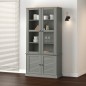 vidaXL Vetrina VIGO 85x35x170 cm in Legno Massello di Pino Grigio vidaXL Vetrina VIGO 85x35x170 cm in Legno Massello di Pino Grigio