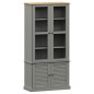 vidaXL Vetrina VIGO 85x35x170 cm in Legno Massello di Pino Grigio vidaXL Vetrina VIGO 85x35x170 cm in Legno Massello di Pino Grigio