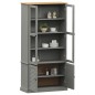 vidaXL Vetrina VIGO 85x35x170 cm in Legno Massello di Pino Grigio vidaXL Vetrina VIGO 85x35x170 cm in Legno Massello di Pino Grigio