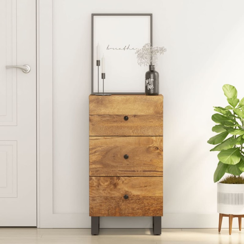 vidaXL Credenza con 3 Cassetti 40x33,5x75 cm Legno Massello di Mango vidaXL Credenza con 3 Cassetti 40x33,5x75 cm Legno Massello di Mango