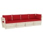 Divano da Giardino a 4 Posti su Pallet con Cuscini Legno Abete Divano da Giardino a 4 Posti su Pallet con Cuscini Legno Abete