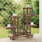 vidaXL Portafiori con Ruote 95x25x101 cm in Legno Massello di Abete vidaXL Portafiori con Ruote 95x25x101 cm in Legno Massello di Abete