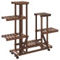 vidaXL Portafiori con Ruote 95x25x101 cm in Legno Massello di Abete vidaXL Portafiori con Ruote 95x25x101 cm in Legno Massello di Abete
