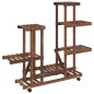 vidaXL Portafiori con Ruote 95x25x101 cm in Legno Massello di Abete vidaXL Portafiori con Ruote 95x25x101 cm in Legno Massello di Abete