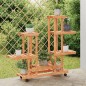 vidaXL Portafiori con Ruote 95x25x101 cm in Legno Massello di Abete vidaXL Portafiori con Ruote 95x25x101 cm in Legno Massello di Abete