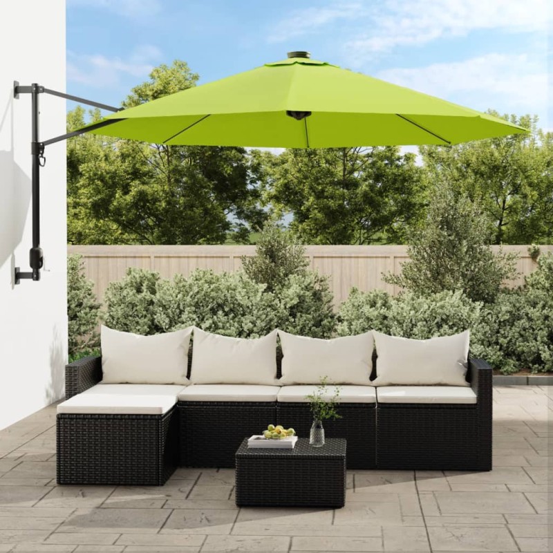 vidaXL Ombrellone a Parete Verde Mela 290 cm vidaXL Ombrellone a Parete Verde Mela 290 cm