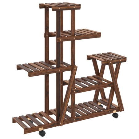 vidaXL Portafiori con Ruote 95x25x101 cm in Legno Massello di Abete