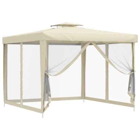 vidaXL Gazebo con Tetto Doppio Crema 3x3x2,68 m in Tessuto