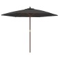 vidaXL Ombrellone da Giardino con Palo in Legno Antracite 299x240 cm vidaXL Ombrellone da Giardino con Palo in Legno Antracite 299x240 cm