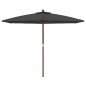 vidaXL Ombrellone da Giardino con Palo in Legno Antracite 299x240 cm vidaXL Ombrellone da Giardino con Palo in Legno Antracite 299x240 cm