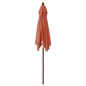 vidaXL Ombrellone Giardino con Palo in Legno Terracotta 198x198x231 cm vidaXL Ombrellone Giardino con Palo in Legno Terracotta 198x198x231 cm