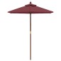 vidaXL Ombrellone da Giardino con Palo in Legno Bordeaux 196x231 cm vidaXL Ombrellone da Giardino con Palo in Legno Bordeaux 196x231 cm