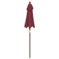 vidaXL Ombrellone da Giardino con Palo in Legno Bordeaux 196x231 cm vidaXL Ombrellone da Giardino con Palo in Legno Bordeaux 196x231 cm
