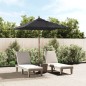vidaXL Ombrellone da Giardino con Palo in Legno Nero 198x198x231 cm vidaXL Ombrellone da Giardino con Palo in Legno Nero 198x198x231 cm