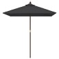 vidaXL Ombrellone da Giardino con Palo in Legno Nero 198x198x231 cm vidaXL Ombrellone da Giardino con Palo in Legno Nero 198x198x231 cm