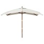 vidaXL Ombrellone da Giardino con Palo in Legno Sabbia 300x300x273 cm