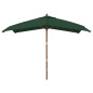 vidaXL Ombrellone da Giardino con Palo in Legno Verde 300x300x273 cm vidaXL Ombrellone da Giardino con Palo in Legno Verde 300x300x273 cm