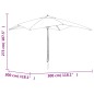 vidaXL Ombrellone da Giardino con Palo in Legno Verde 300x300x273 cm vidaXL Ombrellone da Giardino con Palo in Legno Verde 300x300x273 cm