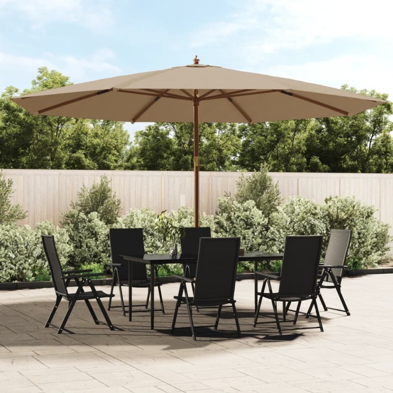 vidaXL Ombrellone da Giardino con Palo in Legno Tortora 400x273 cm vidaXL Ombrellone da Giardino con Palo in Legno Tortora 400x273 cm