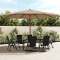 vidaXL Ombrellone da Giardino con Palo in Legno Tortora 400x273 cm vidaXL Ombrellone da Giardino con Palo in Legno Tortora 400x273 cm