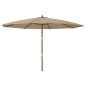 vidaXL Ombrellone da Giardino con Palo in Legno Tortora 400x273 cm vidaXL Ombrellone da Giardino con Palo in Legno Tortora 400x273 cm