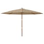 vidaXL Ombrellone da Giardino con Palo in Legno Tortora 400x273 cm vidaXL Ombrellone da Giardino con Palo in Legno Tortora 400x273 cm