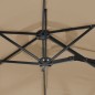 vidaXL Ombrellone a Doppia Testa Tortora 316x240 cm vidaXL Ombrellone a Doppia Testa Tortora 316x240 cm