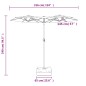 vidaXL Ombrellone a Doppia Testa Tortora 316x240 cm vidaXL Ombrellone a Doppia Testa Tortora 316x240 cm