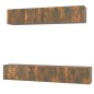 Set di Mobili Porta TV 5 pz Rovere Fumo in Legno Multistrato Set di Mobili Porta TV 5 pz Rovere Fumo in Legno Multistrato