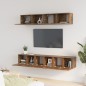 Set di Mobili Porta TV 5 pz Rovere Fumo in Legno Multistrato Set di Mobili Porta TV 5 pz Rovere Fumo in Legno Multistrato