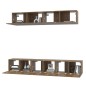 Set di Mobili Porta TV 5 pz Rovere Fumo in Legno Multistrato Set di Mobili Porta TV 5 pz Rovere Fumo in Legno Multistrato