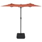 vidaXL Ombrellone a Doppia Testa Terracotta 316x240 cm vidaXL Ombrellone a Doppia Testa Terracotta 316x240 cm