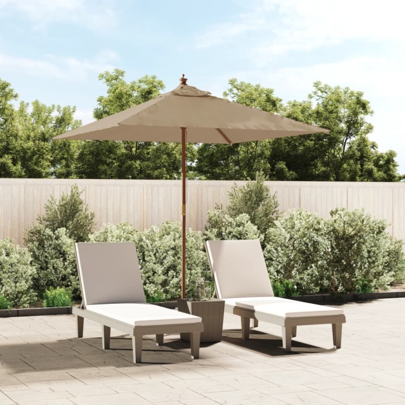 vidaXL Ombrellone da Giardino con Palo in Legno Tortora 198x198x231 cm vidaXL Ombrellone da Giardino con Palo in Legno Tortora 198x198x231 cm