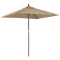 vidaXL Ombrellone da Giardino con Palo in Legno Tortora 198x198x231 cm vidaXL Ombrellone da Giardino con Palo in Legno Tortora 198x198x231 cm
