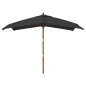 vidaXL Ombrellone da Giardino con Palo in Legno Nero 300x300x273 cm