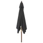 vidaXL Ombrellone da Giardino con Palo in Legno Nero 300x300x273 cm
