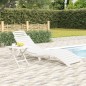 vidaXL Sdraio con Tavolo Bianco in Legno Massello di Acacia vidaXL Sdraio con Tavolo Bianco in Legno Massello di Acacia