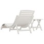 vidaXL Sdraio con Tavolo Bianco in Legno Massello di Acacia vidaXL Sdraio con Tavolo Bianco in Legno Massello di Acacia