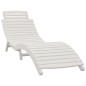 vidaXL Sdraio con Tavolo Bianco in Legno Massello di Acacia vidaXL Sdraio con Tavolo Bianco in Legno Massello di Acacia