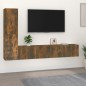 vidaXL Set di Mobili Porta TV 4 pz Rovere Fumo in Legno Multistrato vidaXL Set di Mobili Porta TV 4 pz Rovere Fumo in Legno Multistrato