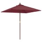 vidaXL Ombrellone da Giardino con Palo in Legno Bordeaux 198x198x231cm vidaXL Ombrellone da Giardino con Palo in Legno Bordeaux 198x198x231cm